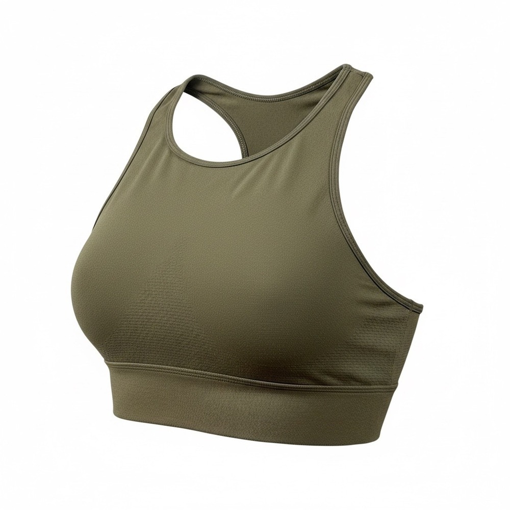 Free People Movement Good Karma Sports Bra Olive Green High Neck Racerback XS S‎